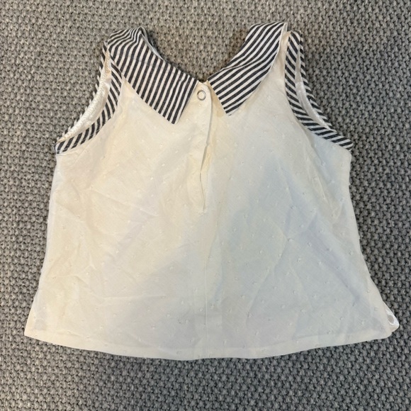 Striped Collar Sleeveless Top - Picture 3 of 3